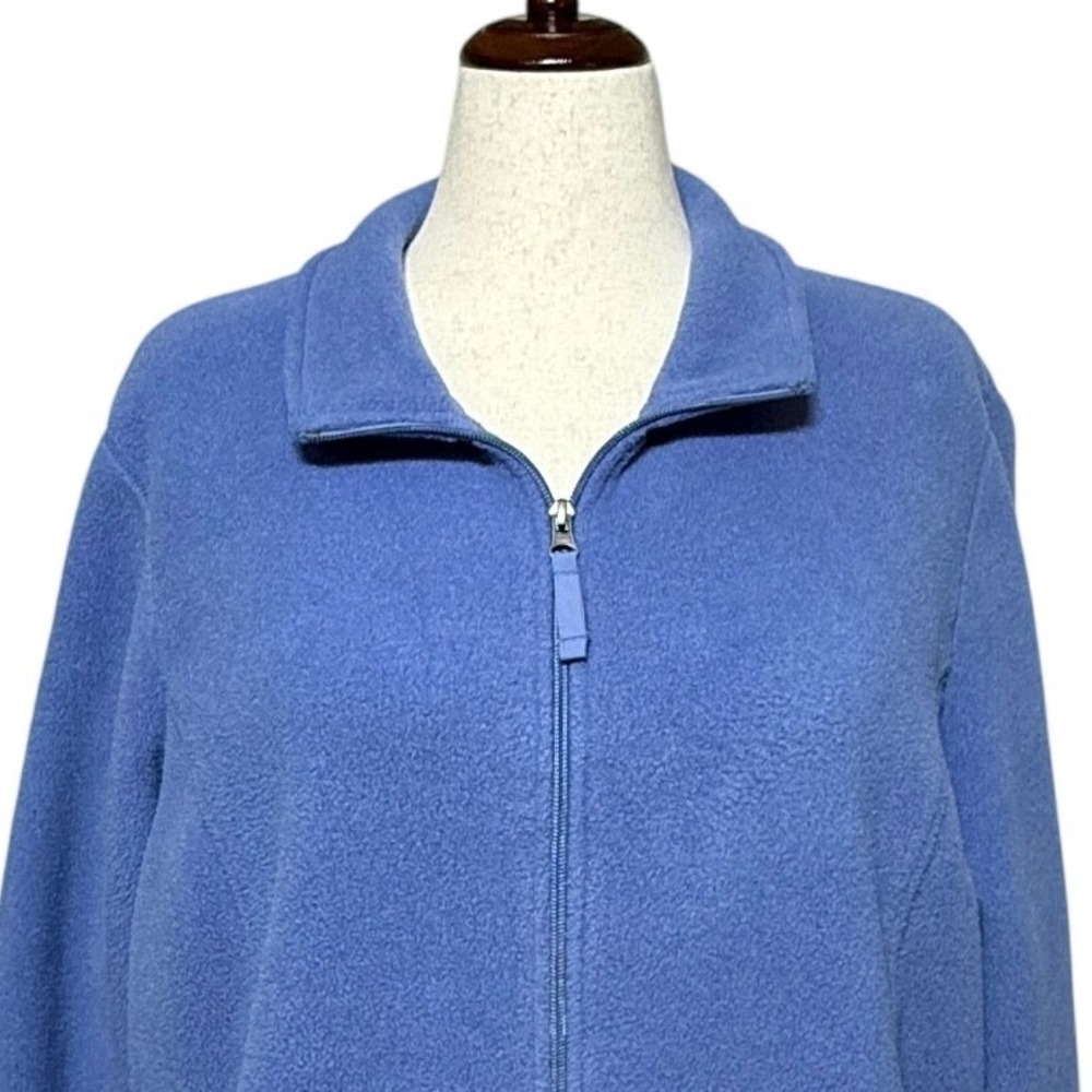 L.L. Bean Jacket Womens 2x Blue Full Zip Polartec Fleece Soft Warm‎ Cozy